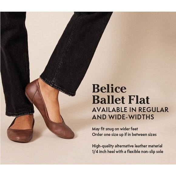 Amazon Essentials Size 8.5W Shoes Belice Ballet Flat Wide Fit Cushioned Insole - Picture 5 of 8
